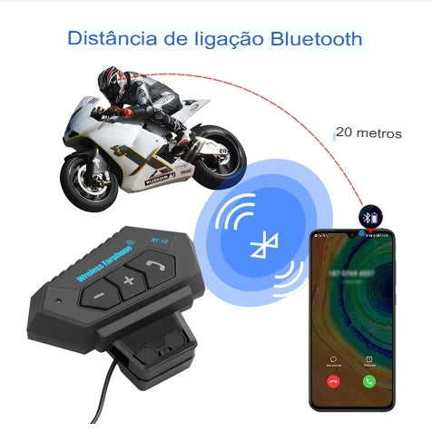 Fone De Ouvido De Motocicleta Sem Fio BT12