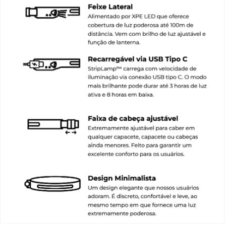 StripLamp  Lanterna de Cabeça Recarregável
